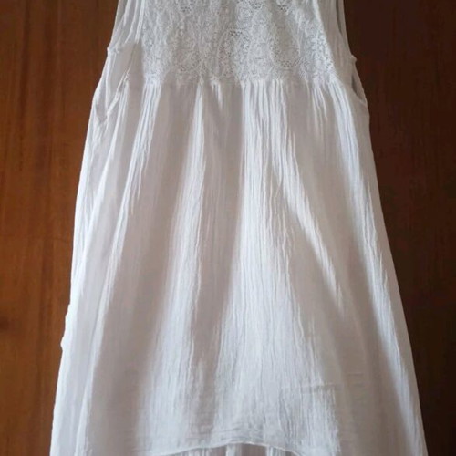 Boho white summer dress like new, size M-L, cotton