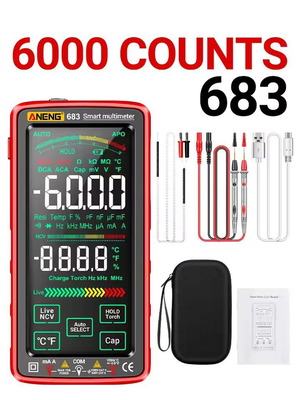 ANENG 683 Smart ψηφιακό πολύμετρο 6000 counts καινούργιο επαναφορτιζόμενο