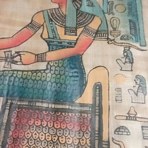 Egyptian papyrus with paintings like new