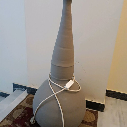 Clay lamp shaped like a pumpkin like new