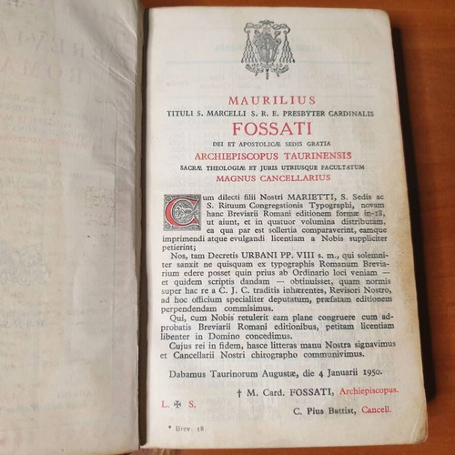 Marietti Pars Verna Breviarium Romanum book used, Easter Lenten volume