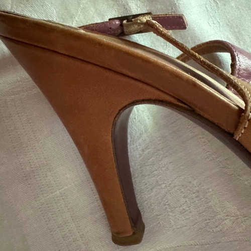 BOSSH women's sandals size 39, tan color, 10 cm heel