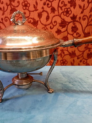 Vintage Oneida Du Maurier USA silver-plated tabletop chafing dish used