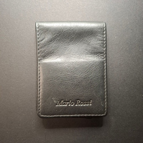 Vintage leather coin wallet Mario Rossi new, black