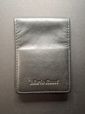 Vintage leather coin wallet Mario Rossi new, black