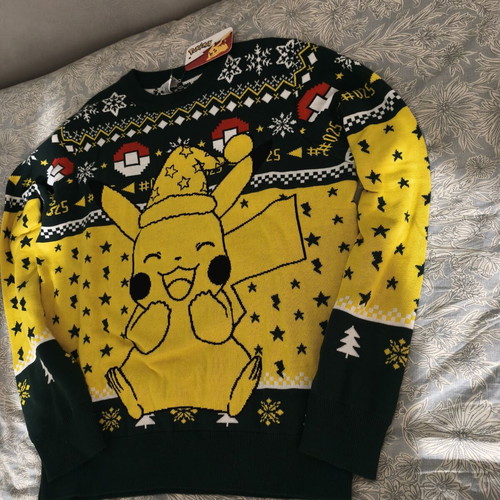 Difuzed Pokemon Pikachu Christmas Spirit Ugly Sweater Large new