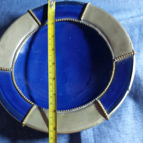 Ceramic plate/bowl used vintage Moroccan handmade 35 years old