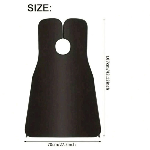 Shaving apron new, black, 107x70 cm