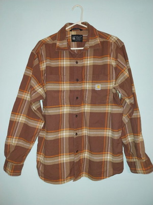 Φανελένιο πουκάμισο Carhartt καφέ και κίτρινο μέγεθος Large σαν καινούργιο