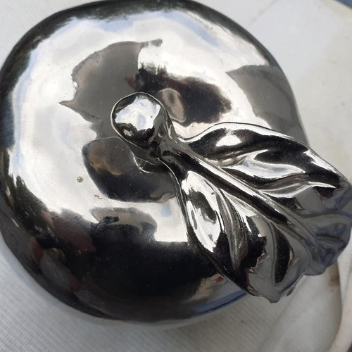Decorative apple in silver color, 10 cm, like new