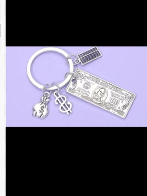 Dollar Keychain new, silver color