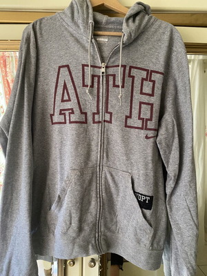 Nike hoodie jacket, grey, size S fits large