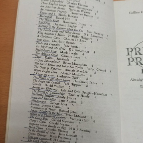 Pride and Prejudice book used, Collins English Library, English