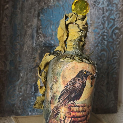 The Alchemist's Study Mixed Media Art Bottle made to order