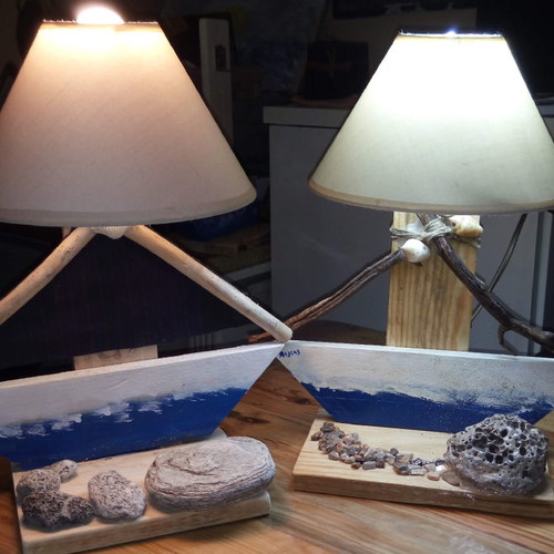 Handmade table lamp new made from eco materials