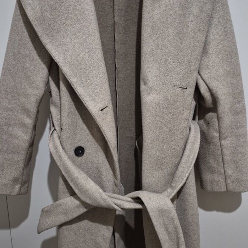 Zara beige coat with hood size small to medium like new