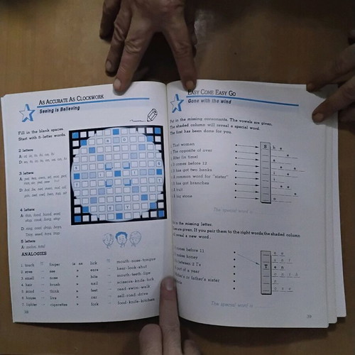 English learning book new with crosswords