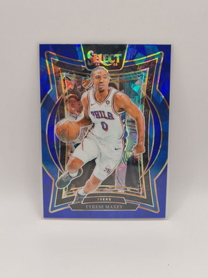Κάρτα Tyrese Maxey Panini Select 2024-25 Concourse Cracked Ice Blue Prizm καινούργια