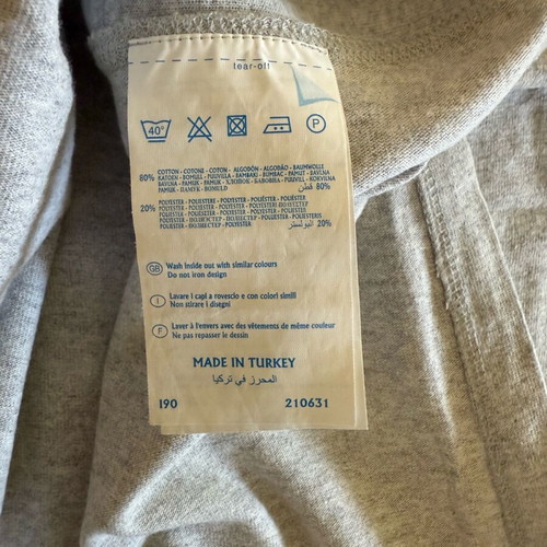 Beams x Champion T-shirt used, gray, size XL, front pocket