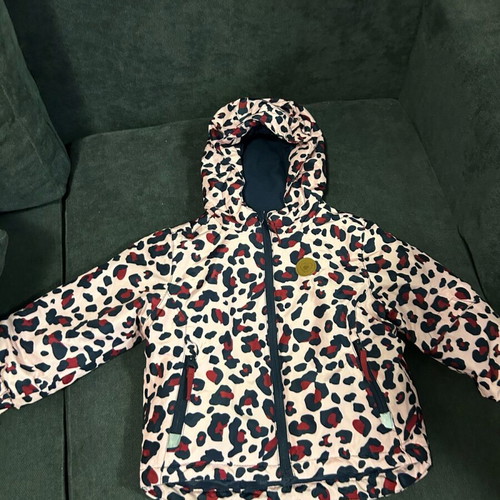 Waterproof snow jacket 86/92 cm like new, pink with pattern