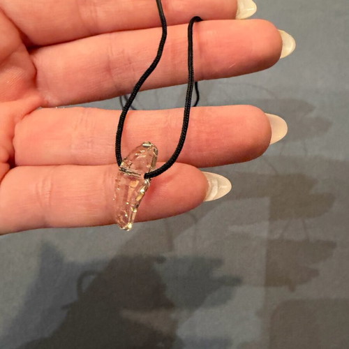 Men's Swarovski necklace new with clear crystal minimal design