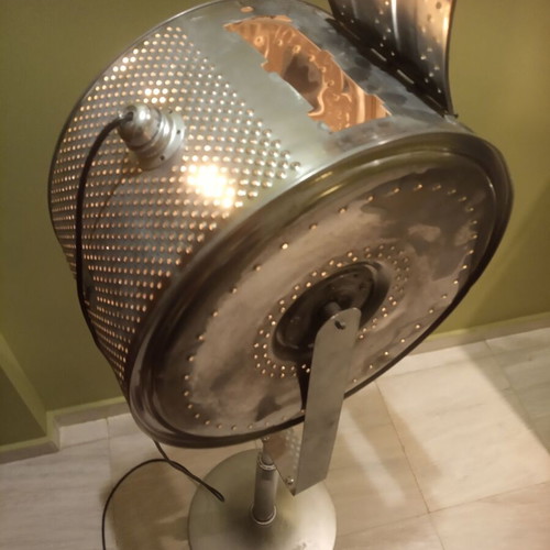 Floor lamp with washing machine drum, art project like new
