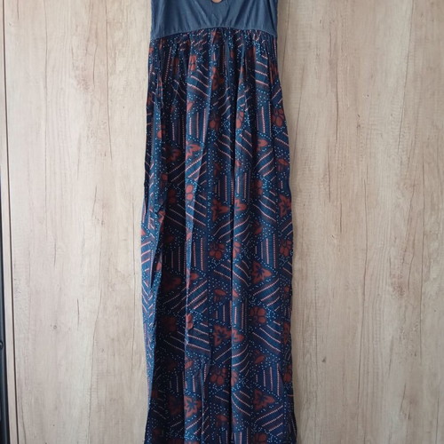 BSB Strapless Dress used, size M-L, blue and brown