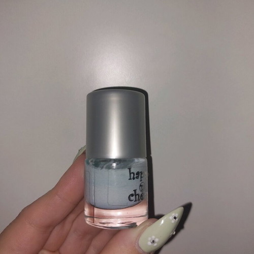 Nail polish pastel blue used