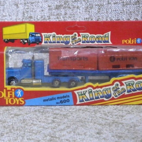 King of the Road Polfi Toys blue vintage metal truck new with box Greek