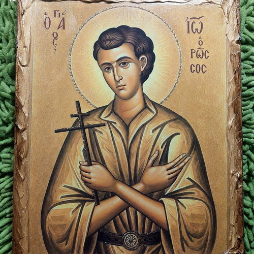 Icon of Saint John the Russian handmade 23x33