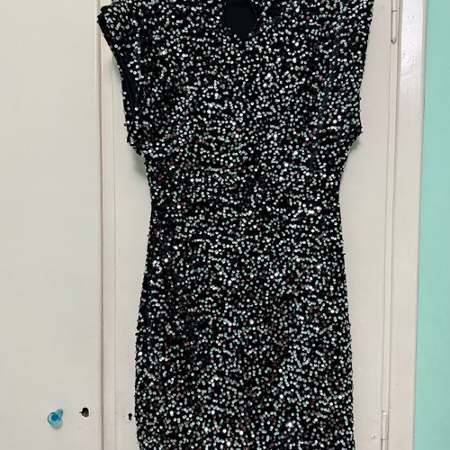 Black mini dress with sequins new