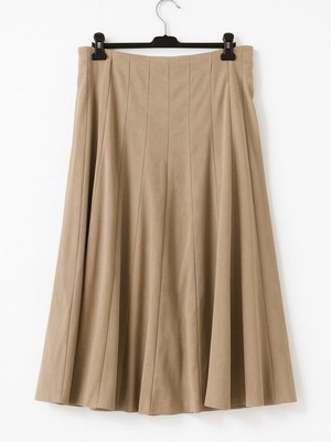 BHS beige midi skirt with pleats, like new, size 44