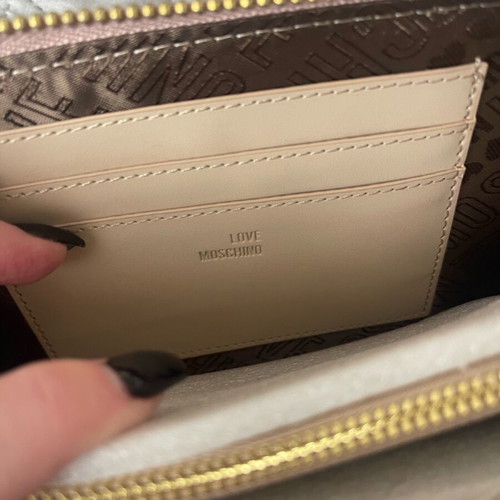Love Moschino light pink crossbody phone pouch wallet new with tags
