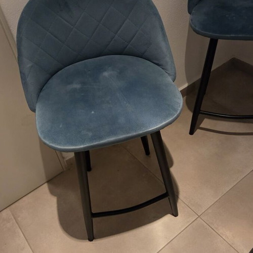 Bar stools used, set of 4, petrol color
