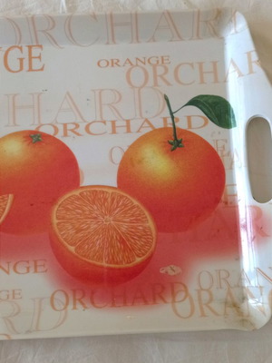 Serving tray used melamine with orange design