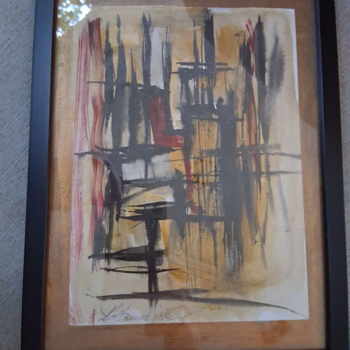 Painting "Dead Nature" expressionist, like new, signed, framed 20×26cm