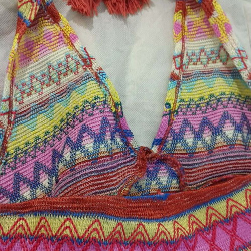 Shein colorful halter crop top