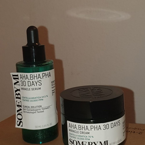 Some By Mi AHA.BHA.PHA 30 Days Miracle Serum and Cream used