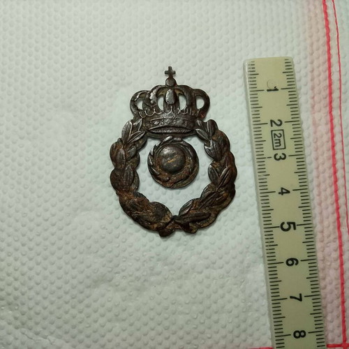 Military copper badge 1912-1922 used, officer's cap emblem