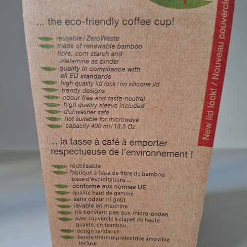 Portable bamboo mug 400ml new