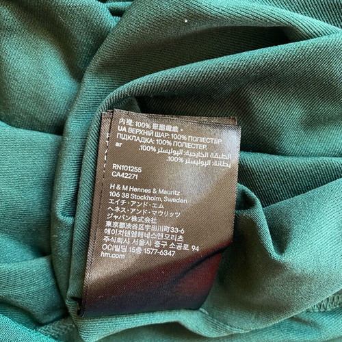 H&M dress deep green size large like new