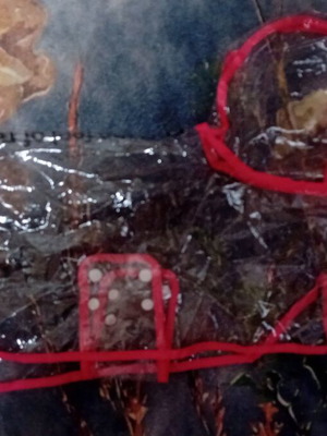 Дъждобран за куче нов с розов кант