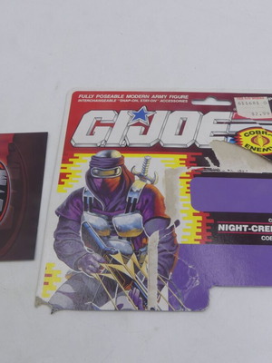 GI Joe Night-Creeper Cobra Ninja Cut Cardback Front Card Art 1990 used