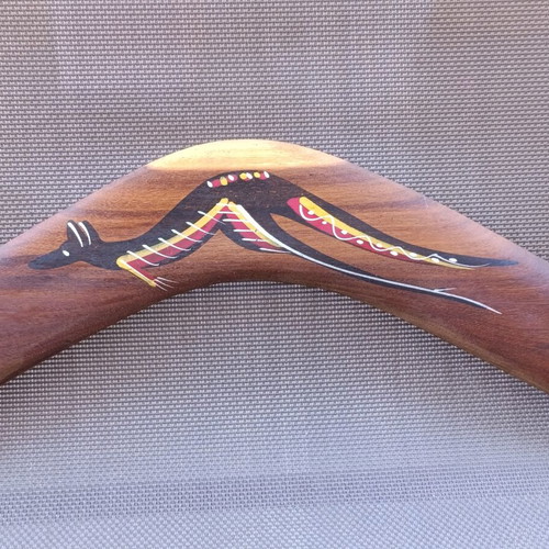 Authentic Aboriginal decorative handmade boomerang
