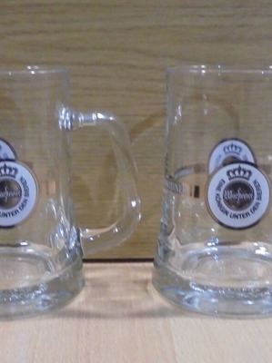 Warsteiner beer two promotional glass mugs 300ml like new