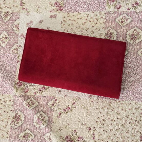 Vintage red suede envelope bag like new