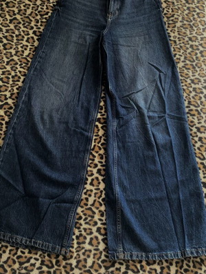 Zara jeans used, wide leg, blue, size XXS