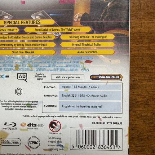 Slumdog Millionaire Blu-ray like new with English subtitles