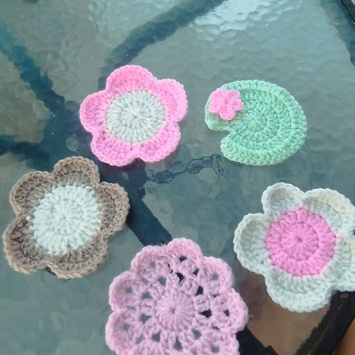 Handmade knitted coasters new, unique designs