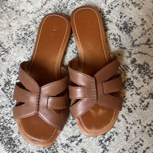 Ugg leather slippers size 39 like new, brown